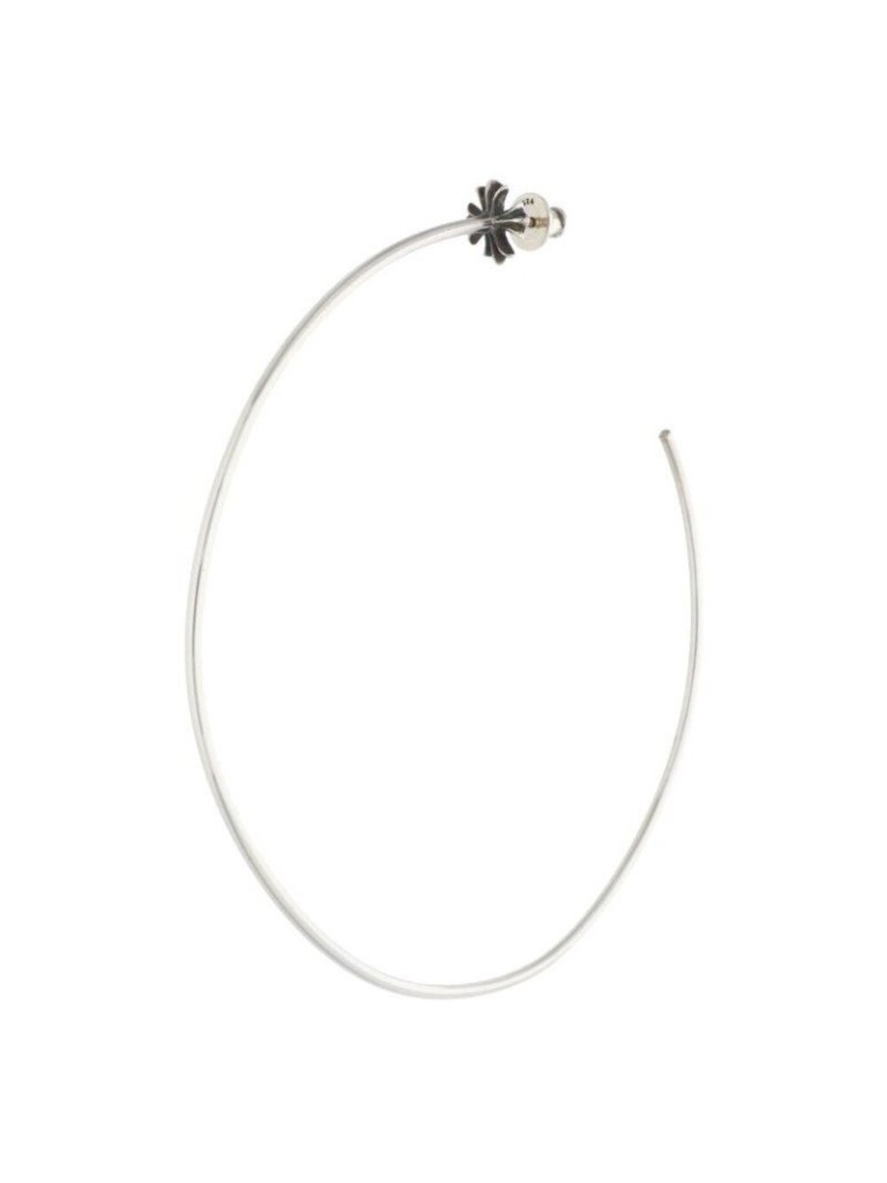 Chrome Hearts Hoop CH Plus Silver Earrings